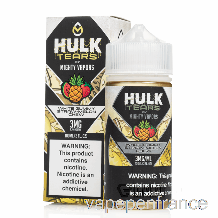 Mastication De Melon De Paille Gommeuse Blanche - Larmes De Hulk - Stylo Vape 100 Ml 0 Mg